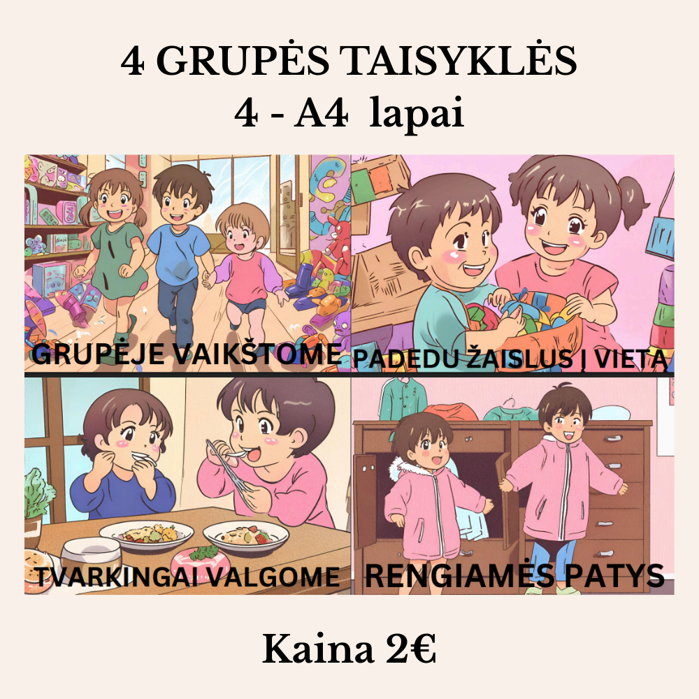 4 GRUPĖS taisyklės -  A4 formatu