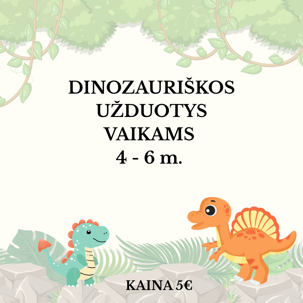 Dinozauriškas užduočių rinkinukas – nuotykiai, kurių vaikai nepamirš!