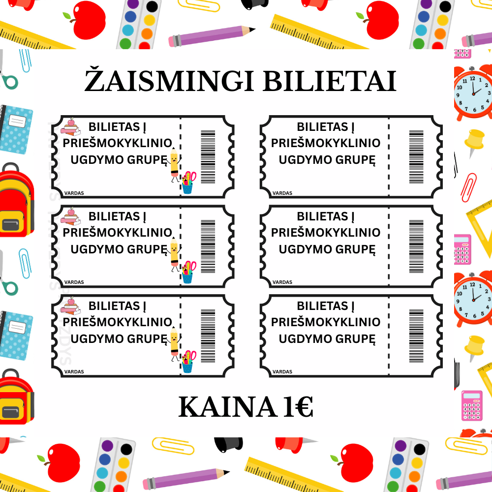 Žaismingi bilietai Priešmokyklinukams