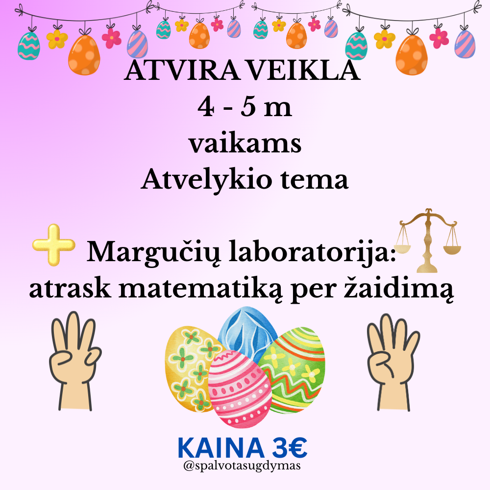 Margučių laboratorija: atrask matematiką per žaidimą 4 - 5 m vaikams