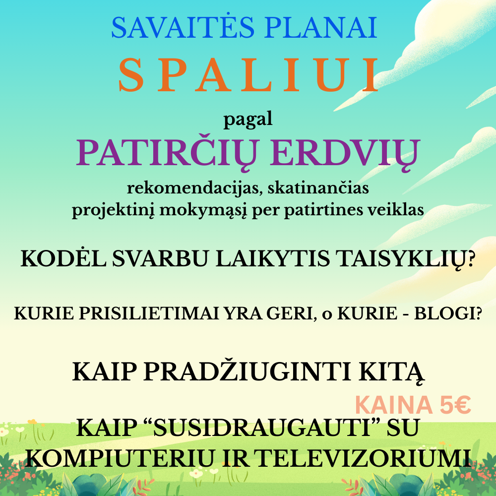 Spalio mėnesio 4 savaičių ugdymo planų rinkinys priešmokyklinukams– SPALVŲ IR TAISYKLIŲ KELIONĖ