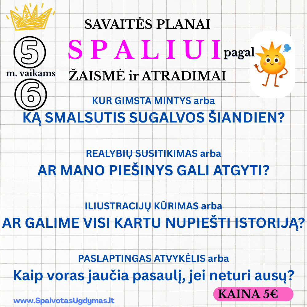 Spalio mėnuo – laikas atradimams, klausimams skirtas  5  - 6 metų vaikams 