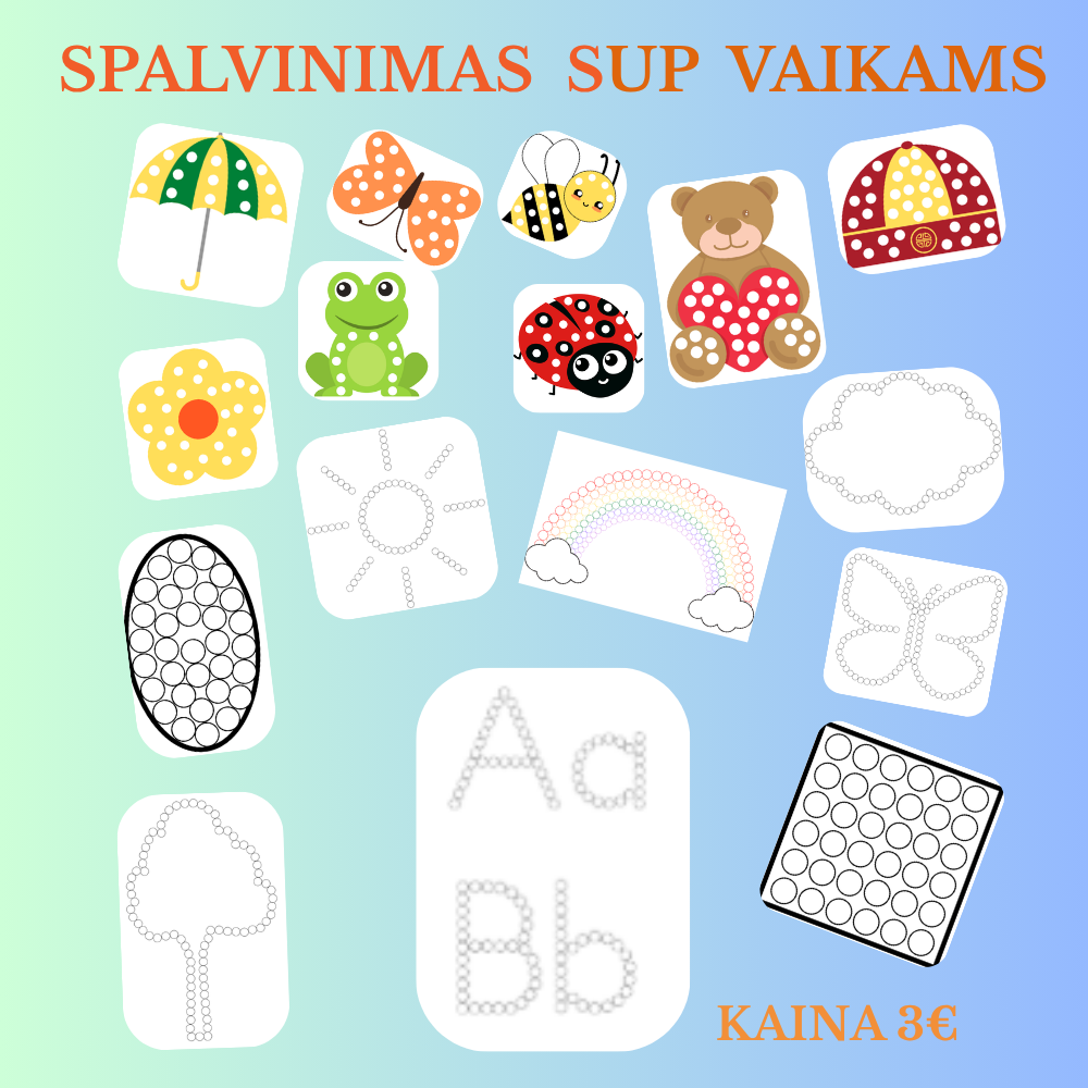 Spalvinimo lapai su apskritimų dizainu