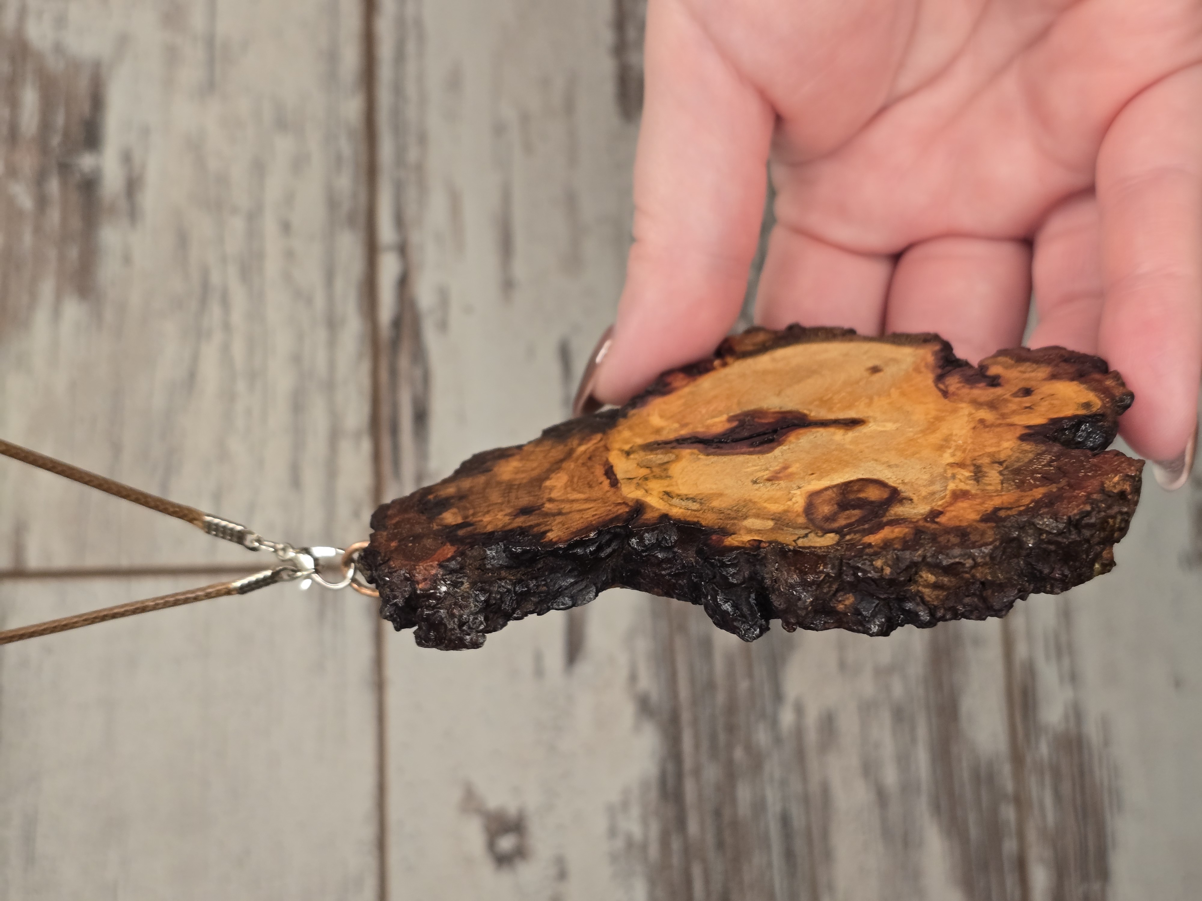 Natural Wood Pendant Necklace