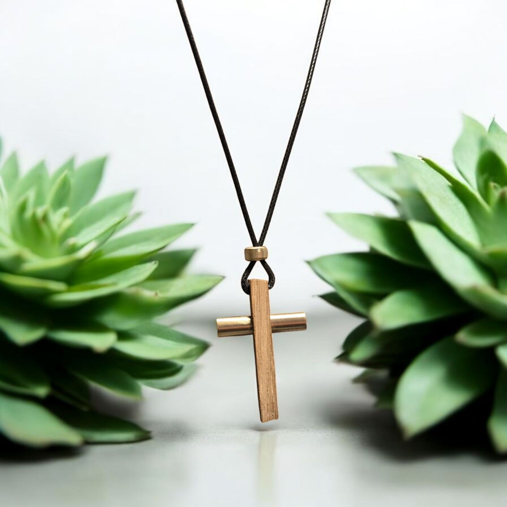 Elegant Wooden Cross Necklace