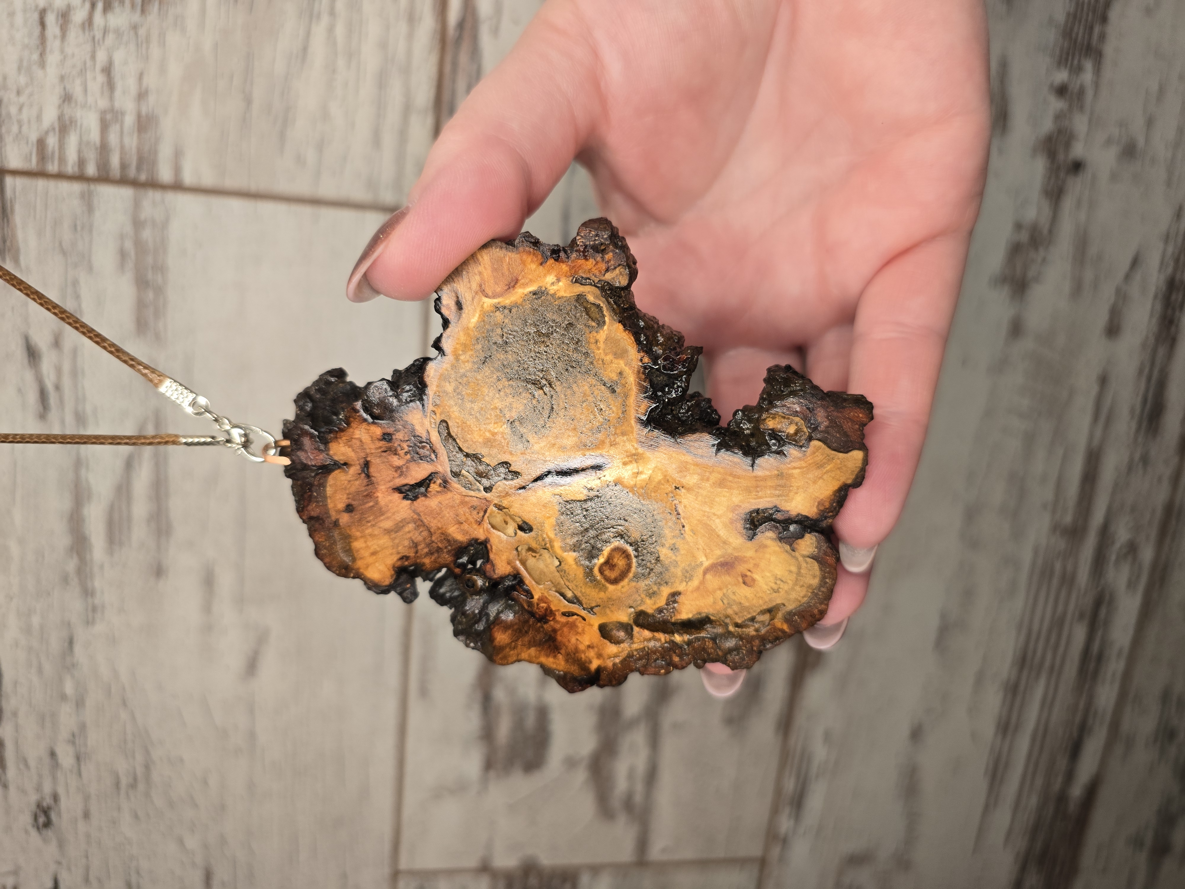 Natural Wood Pendant Necklace