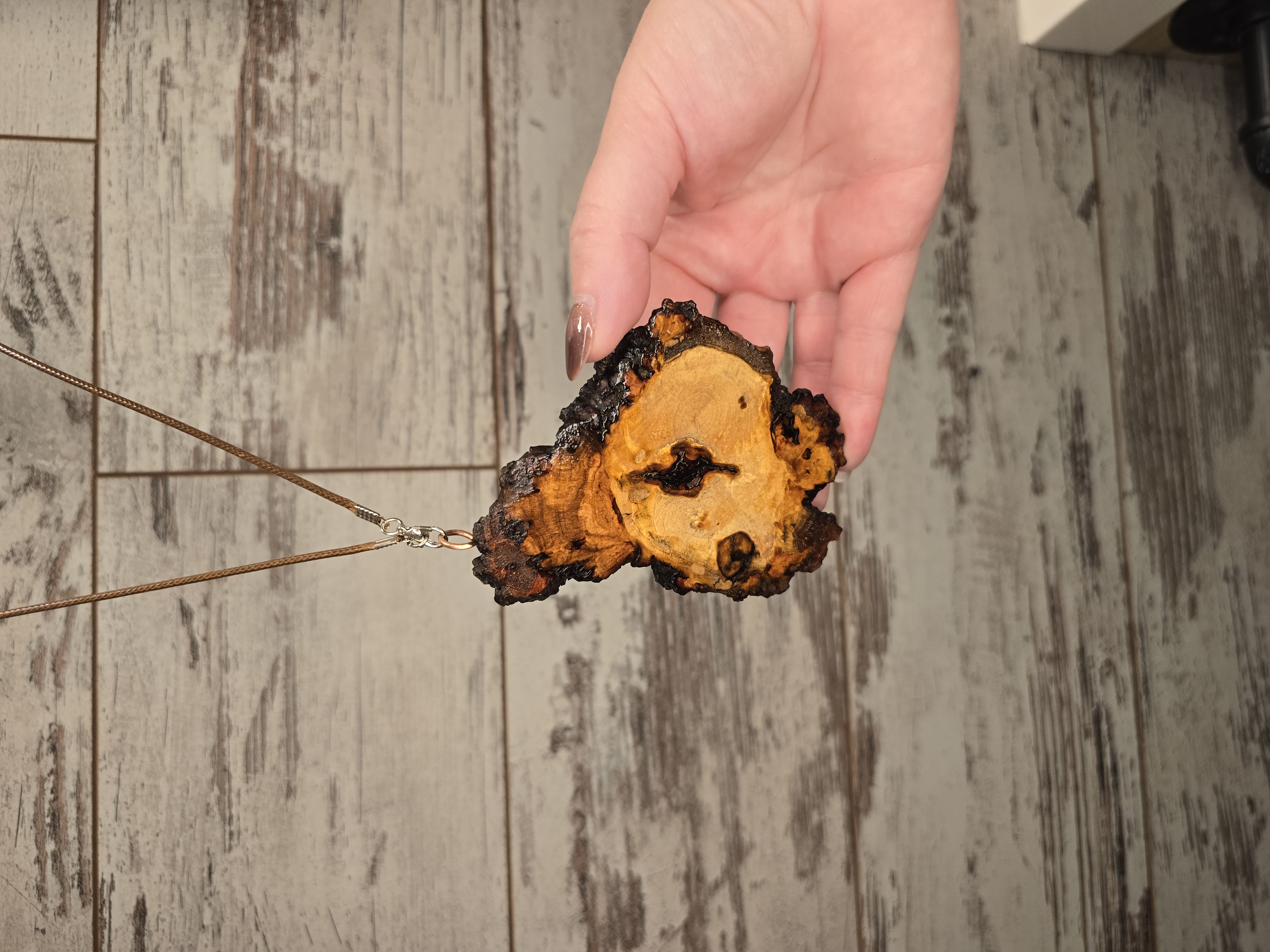 Natural Wood Pendant Necklace