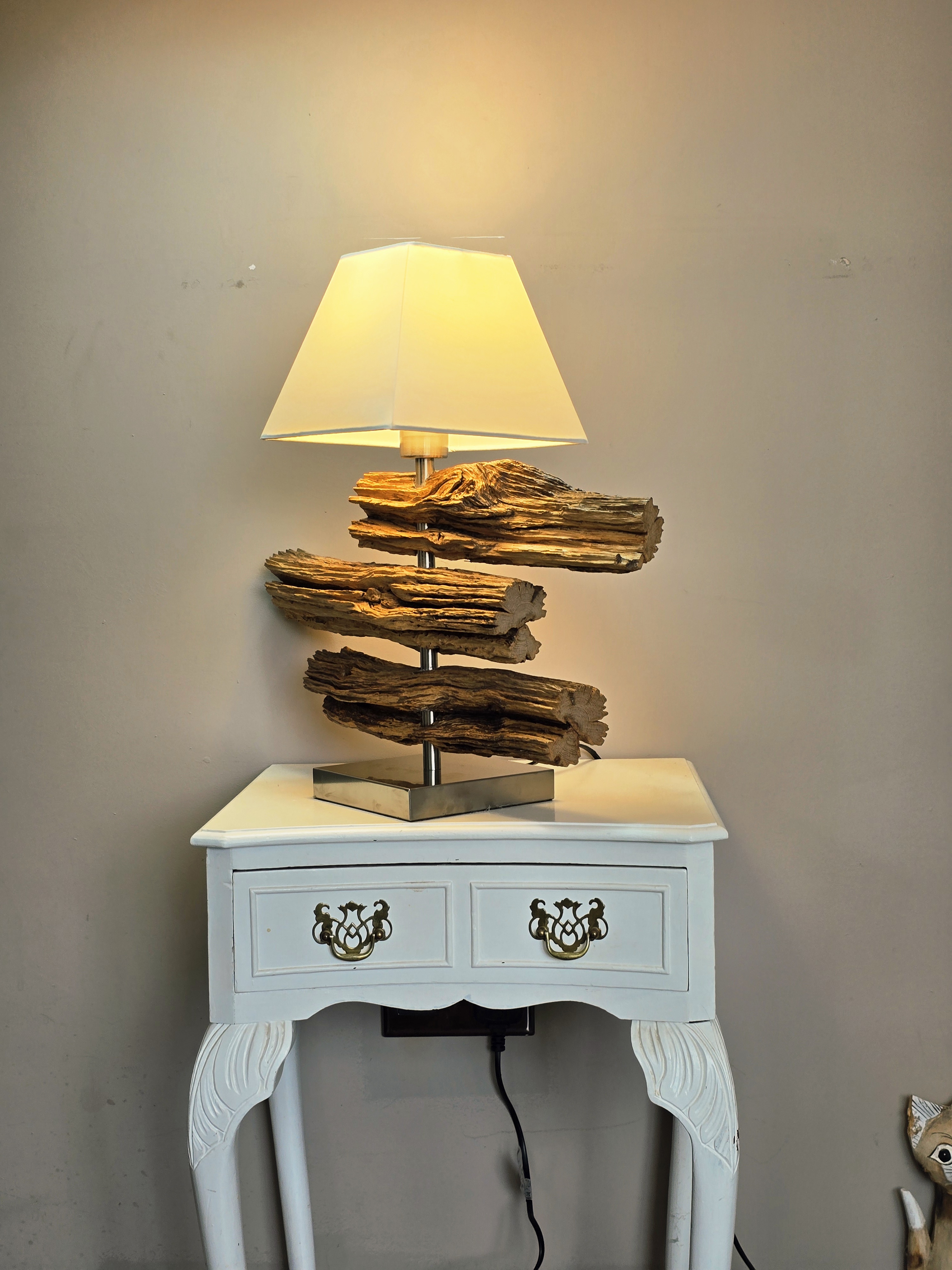 Rustic Wooden Table Lamp