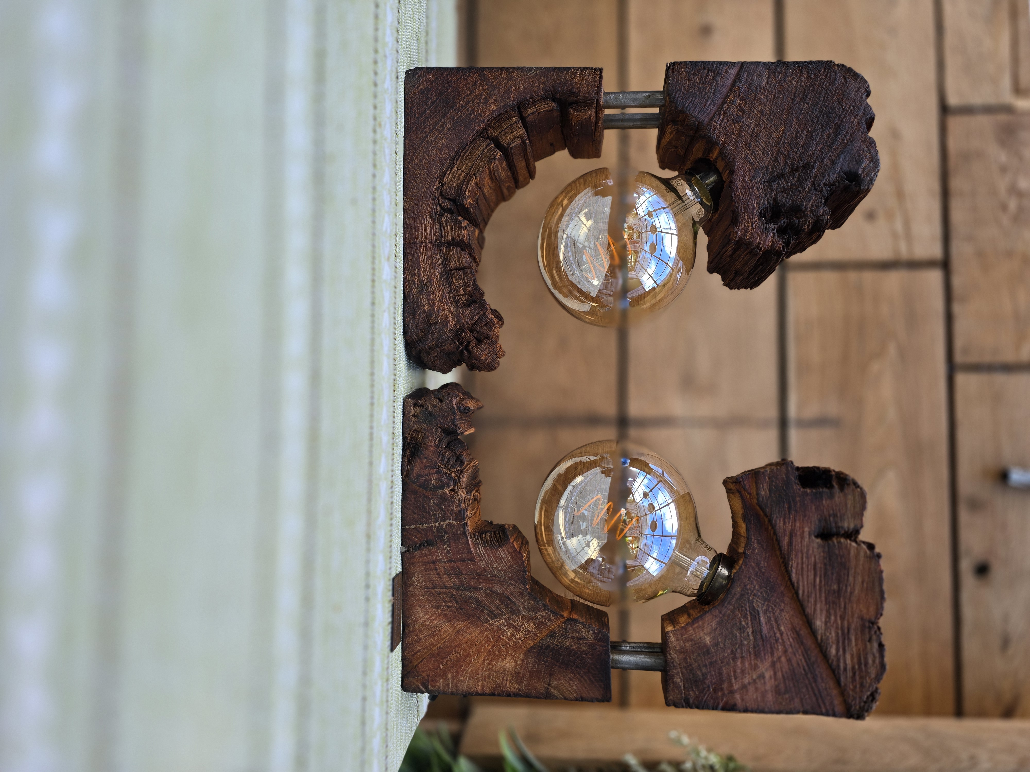 Rustic Wooden bedsite lamps