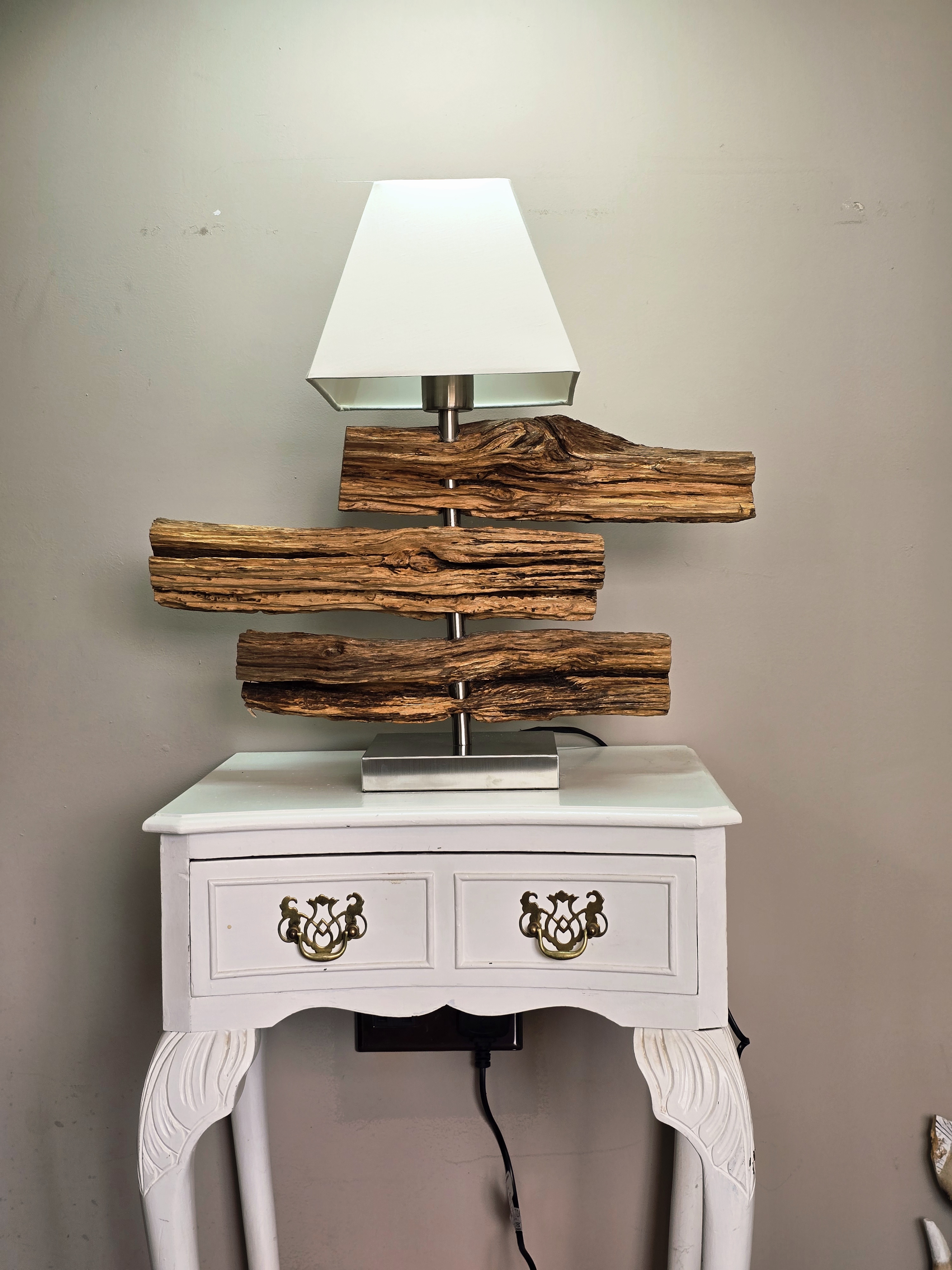 Rustic Wooden Table Lamp