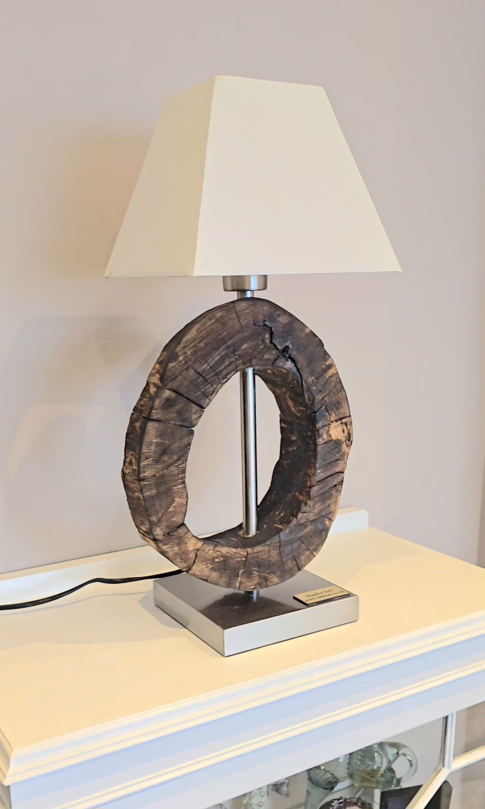Rustic Wooden Table Lamp