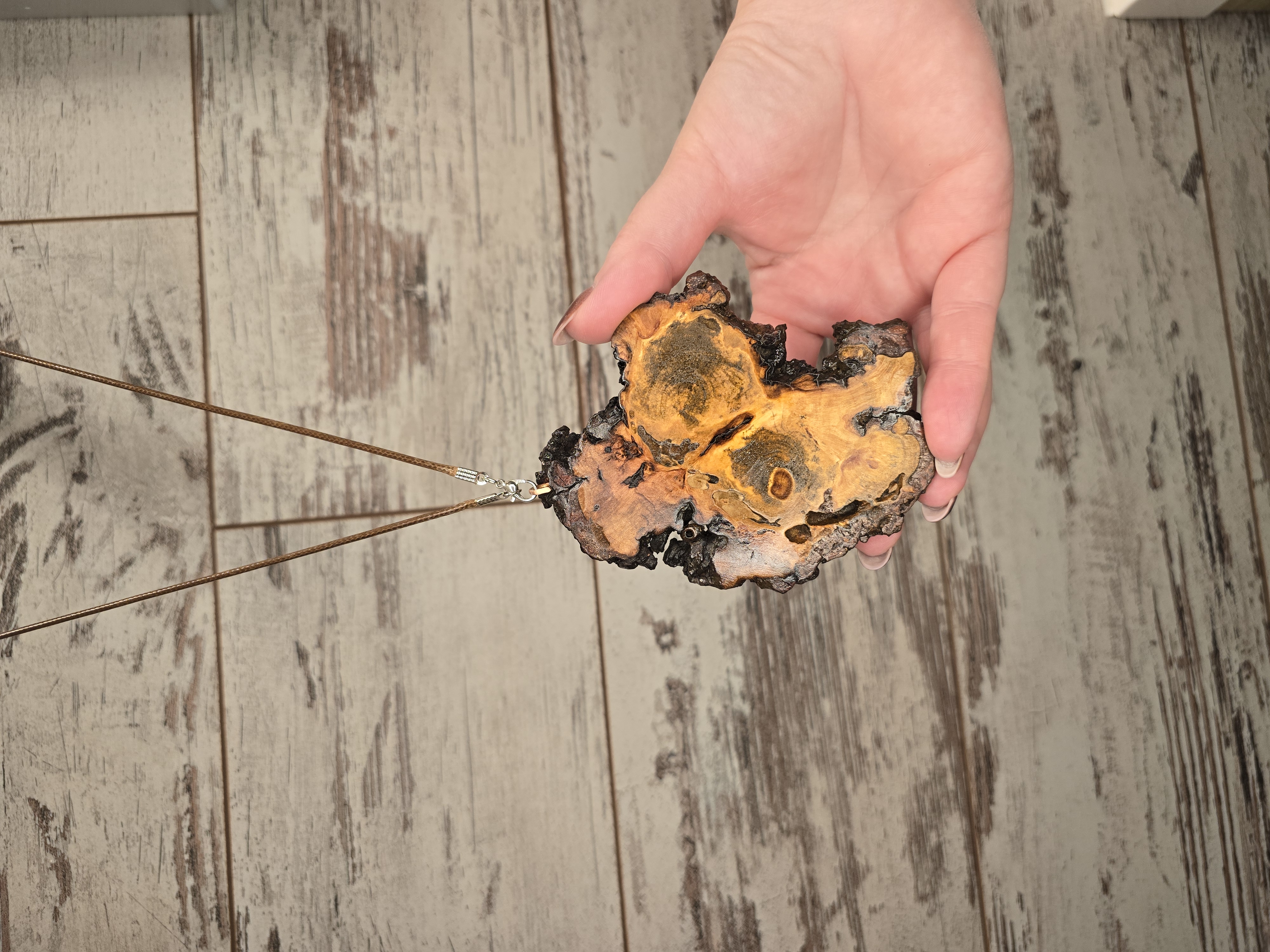 Natural Wood Pendant Necklace