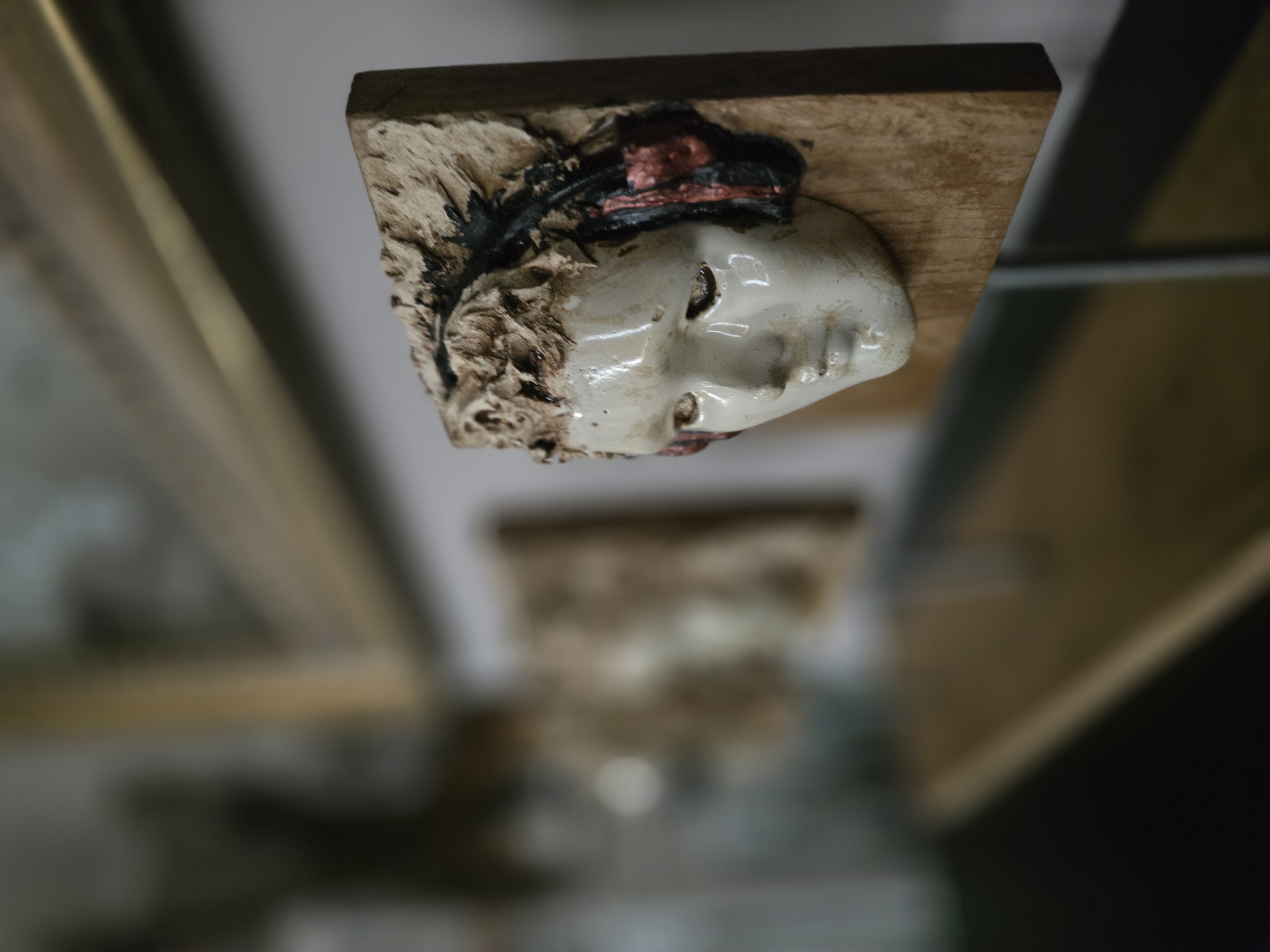 Modern Abstract triple heads sculpture