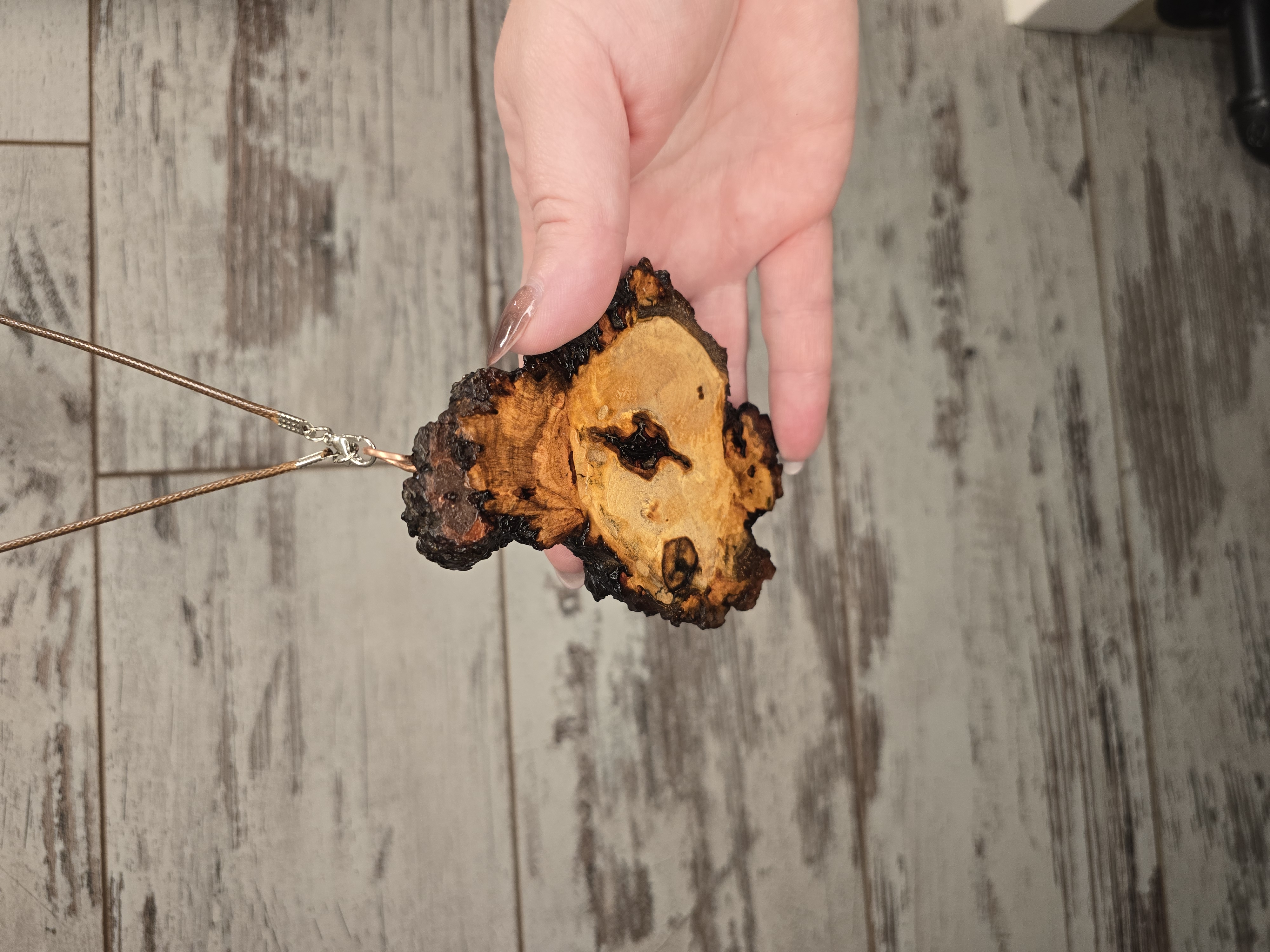 Natural Wood Pendant Necklace