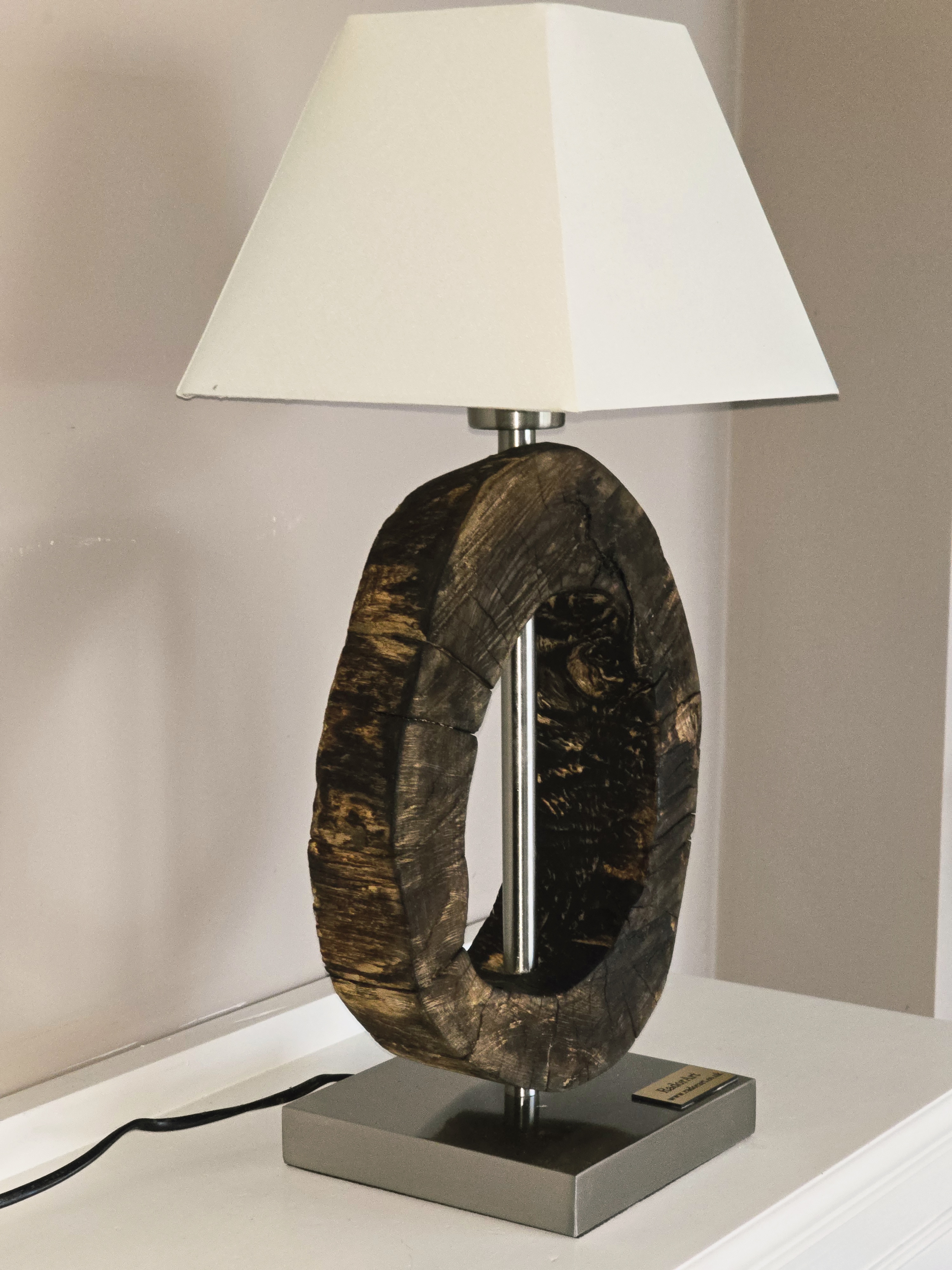 Rustic Wooden Table Lamp