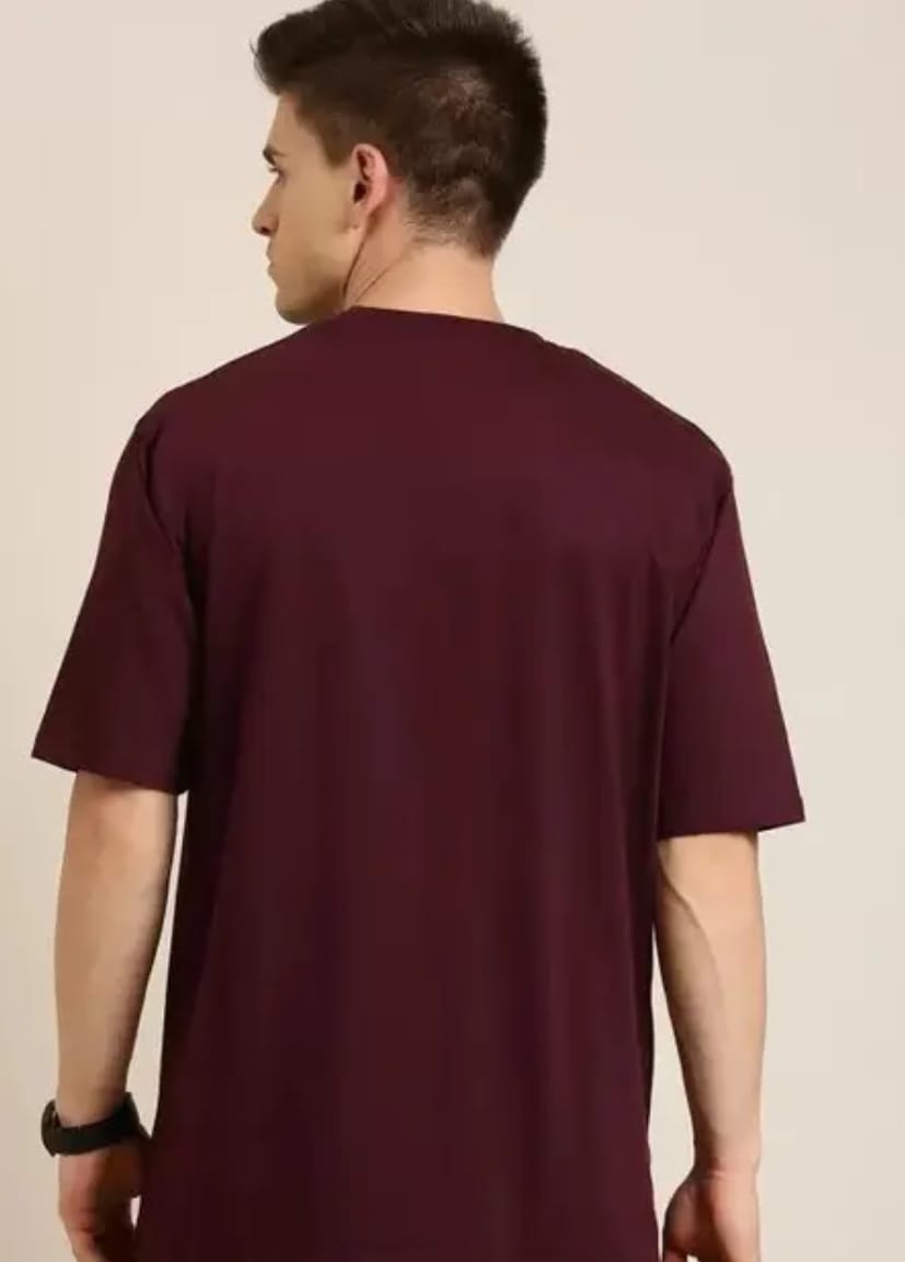WINE PLAIN OVERSIZED TEE