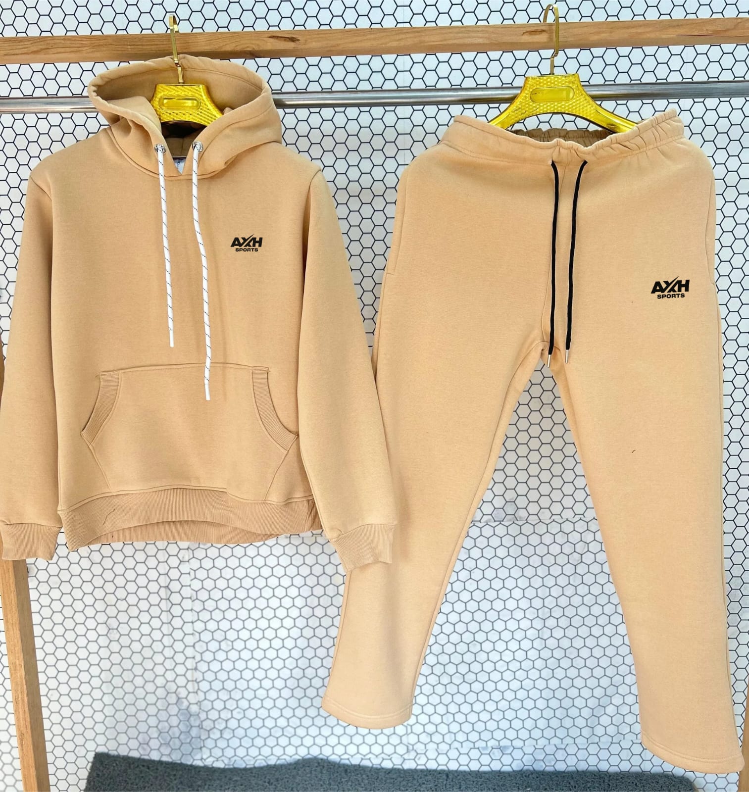 Beige Hoodie & Sweatpants Set