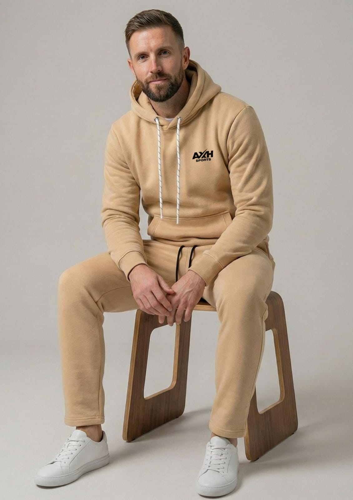 Beige Hoodie & Sweatpants Set
