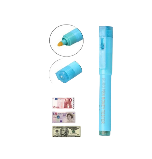 Esfero y linterna detector de billetes