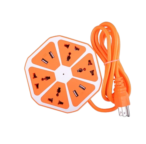Regleta hexagonal de 4 puertos USB