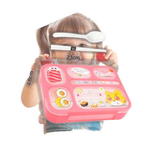 Lonchera infantil con cubiertos