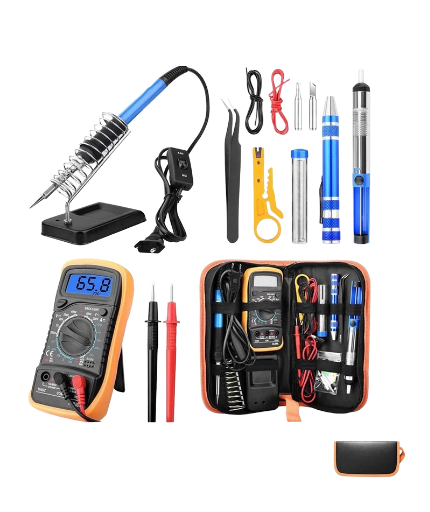 Kit de Multímetro, Soldador 60W, Pinza