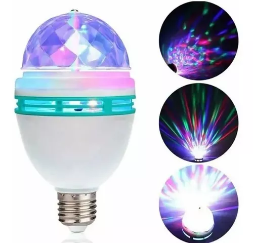 Foco giratorio con luces de discoteca