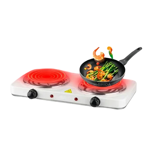 Cocina eléctrica de 2 hornillas 2000 W