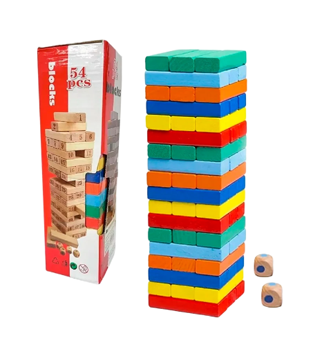 Jenga de colores con 2 dados
