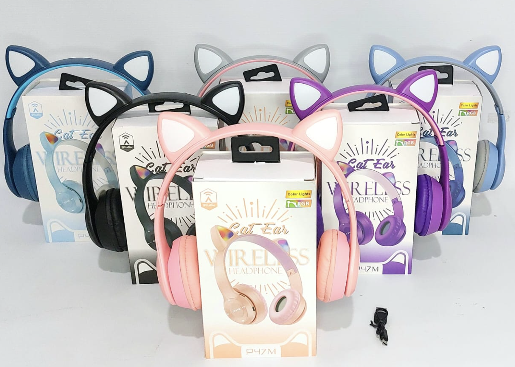 Auriculares Bluetooth con orejas de gatito