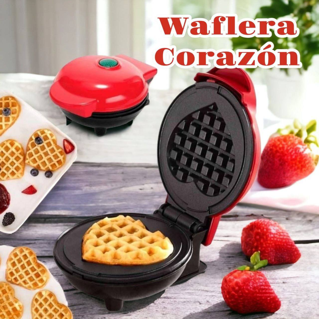 Mini wafflera con forma de corazón