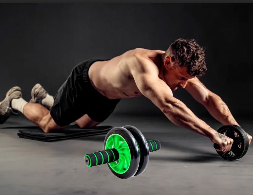 Rueda abdominal y alfombra