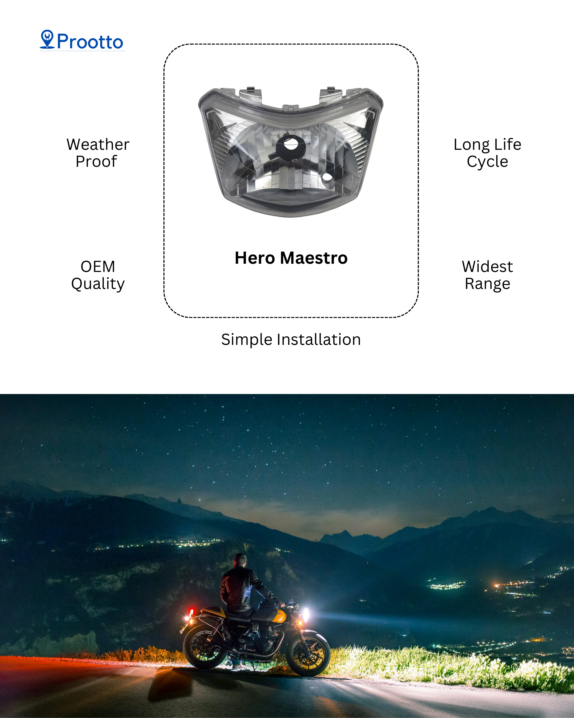 HEAD LAMP HERO MAESTRO OLD MODEL