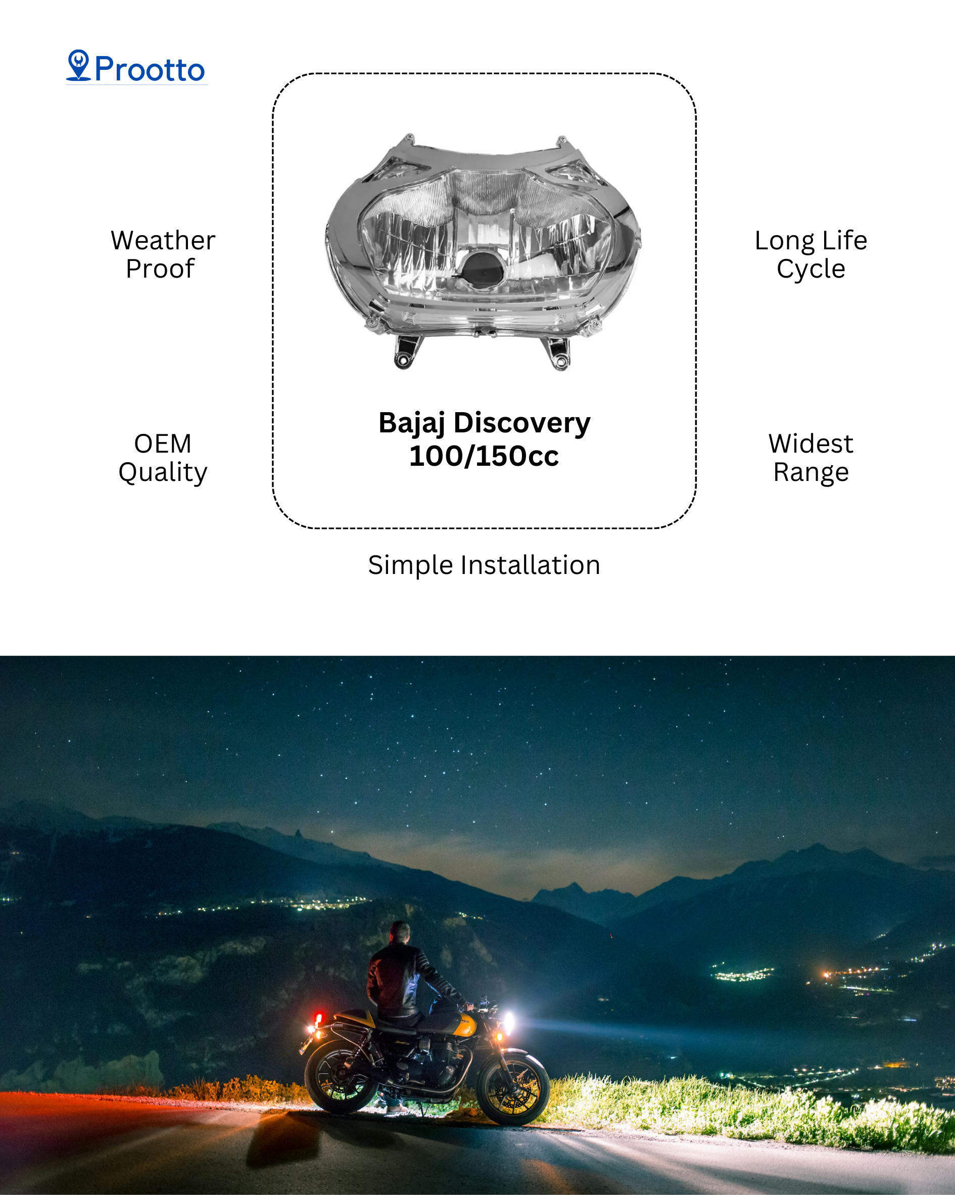 HEAD LAMP DISCOVER 100 CC