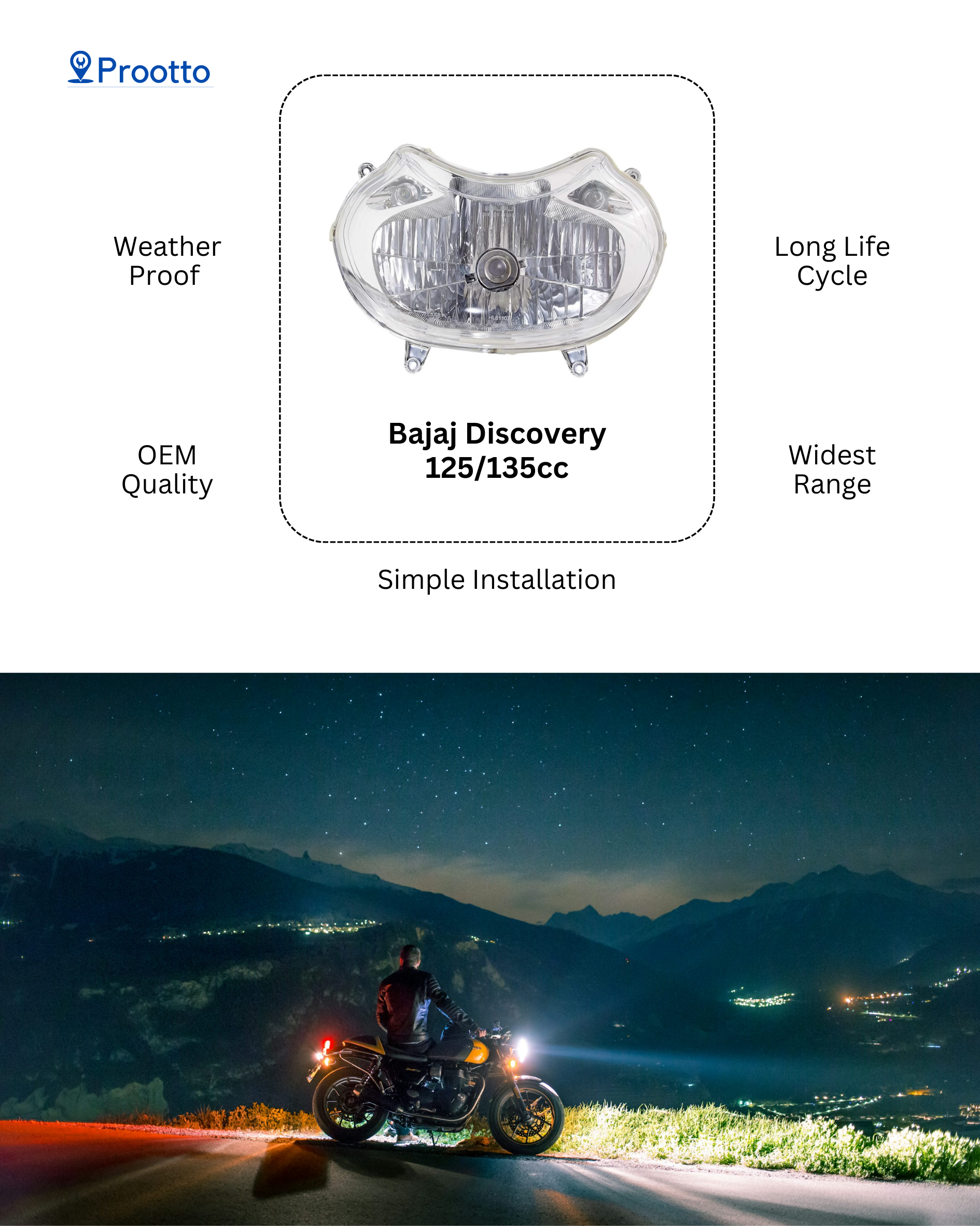HEAD LAMP BAJAJ DISCOVER 135 CC