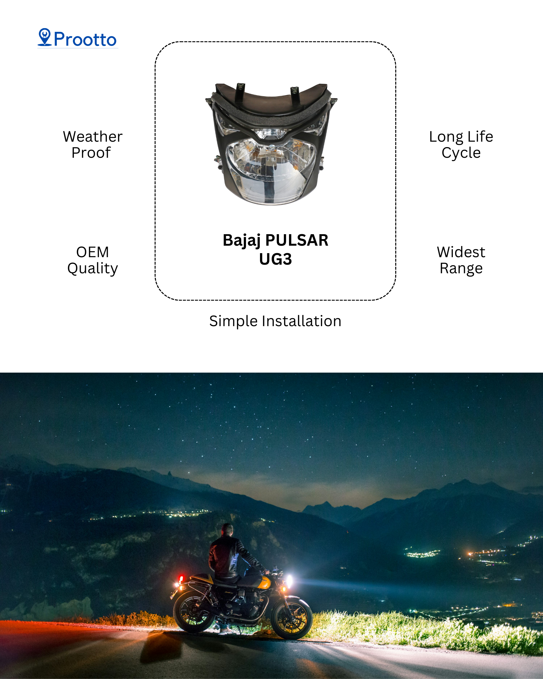 HEAD LAMP BAJAJ PULSAR UG3