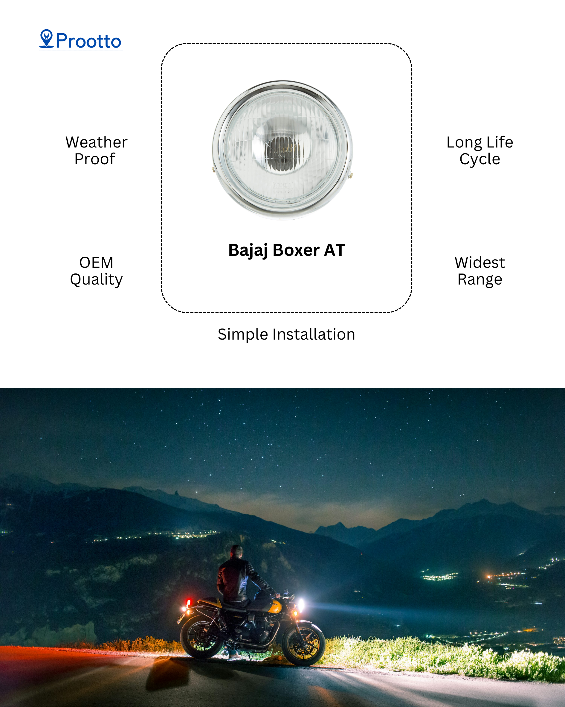 HEAD LAMP BAJAJ BOXER AT