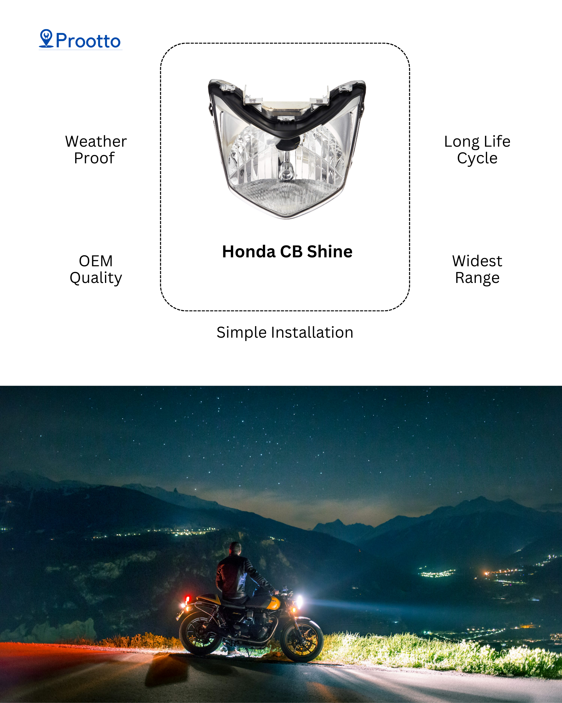 HEAD LAMP HONDA CB SHINE