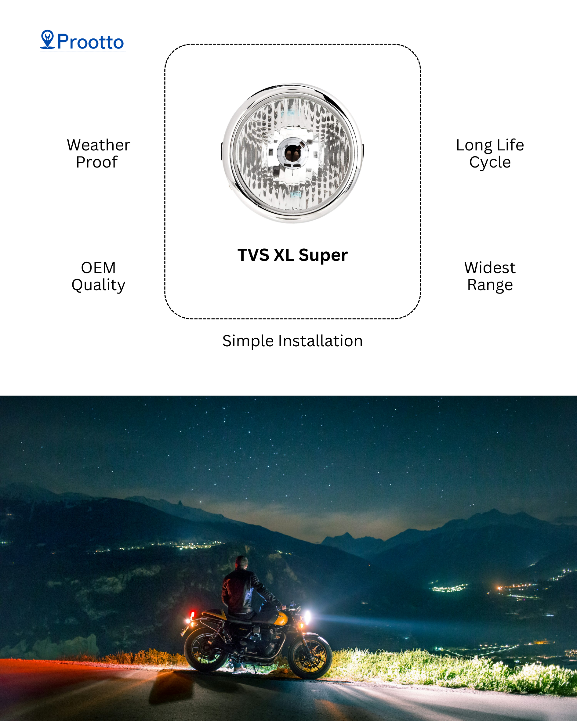 HEAD LAMP TVS STAR CITY