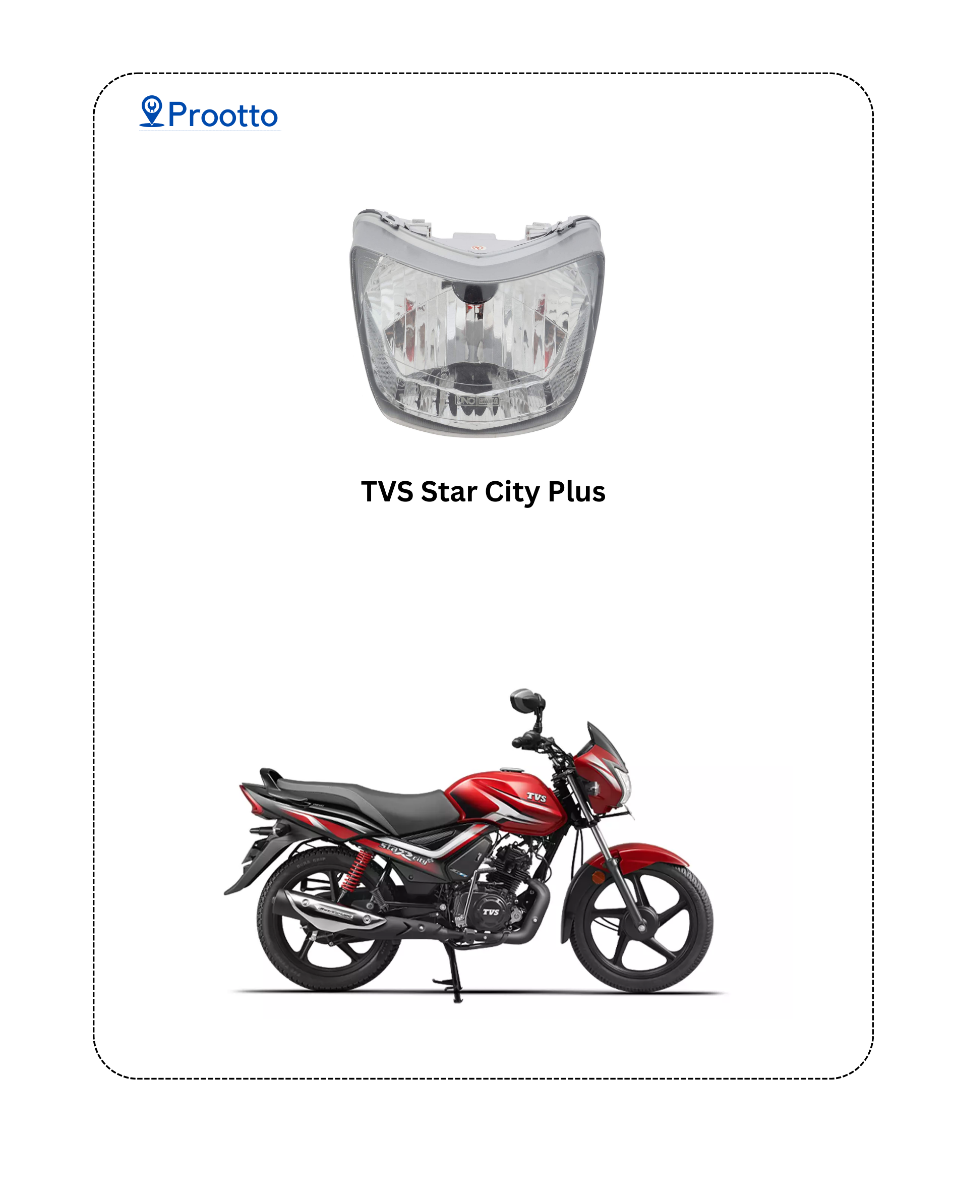 HEAD LAMP TVS STAR CITY PLUS