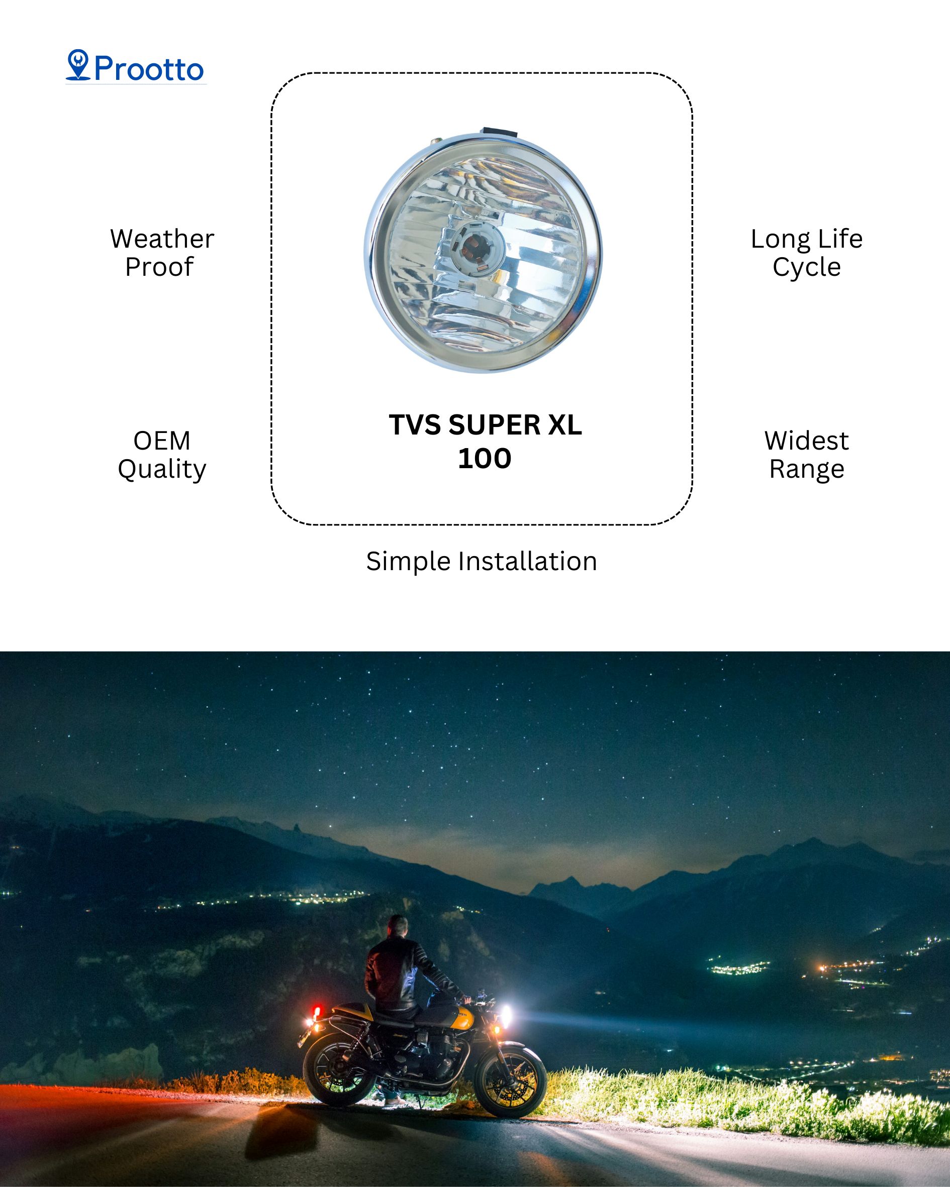 HEAD LAMP TVS SUPER XL100