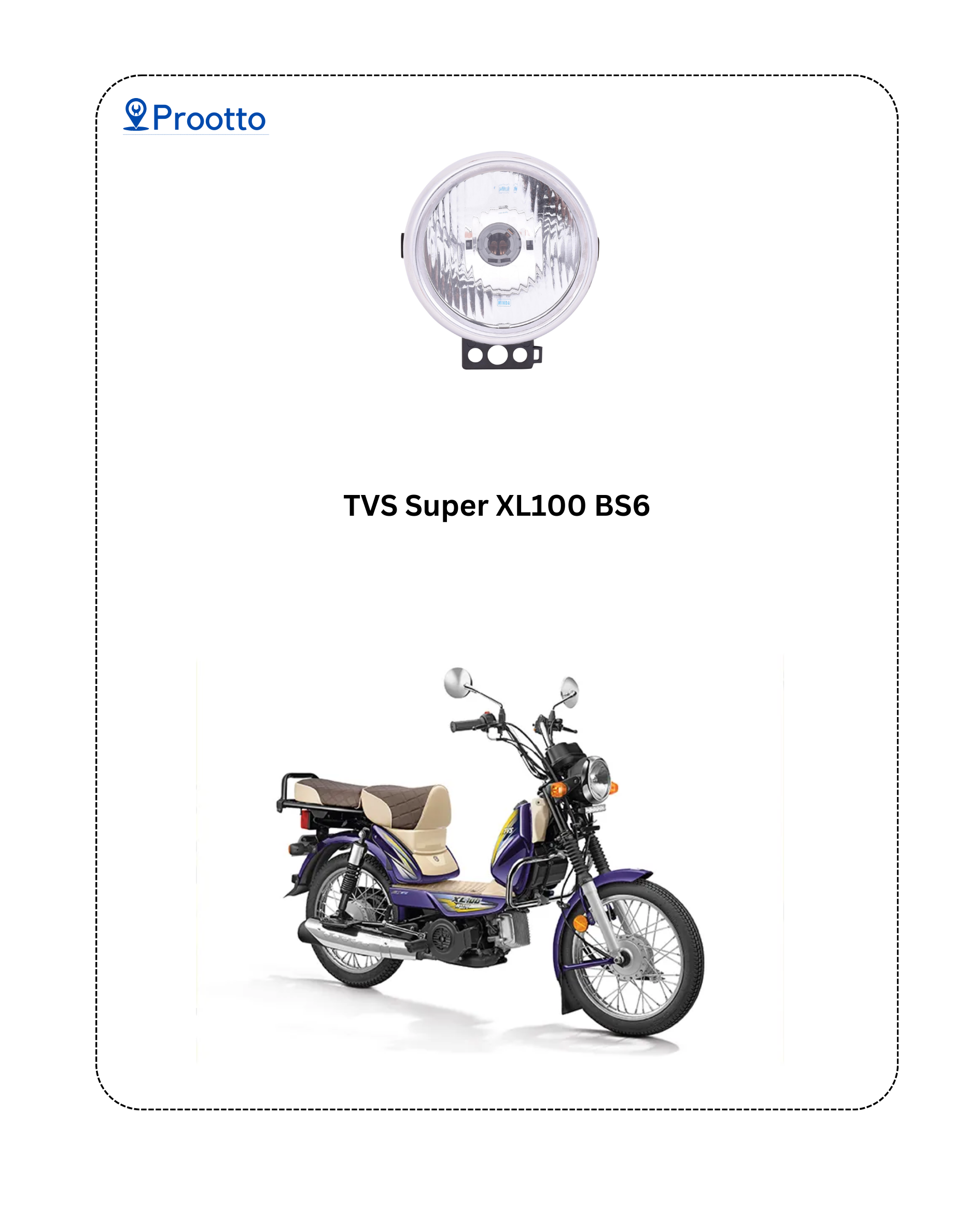 HEAD LAMP TVS SUPER XL100 BS6