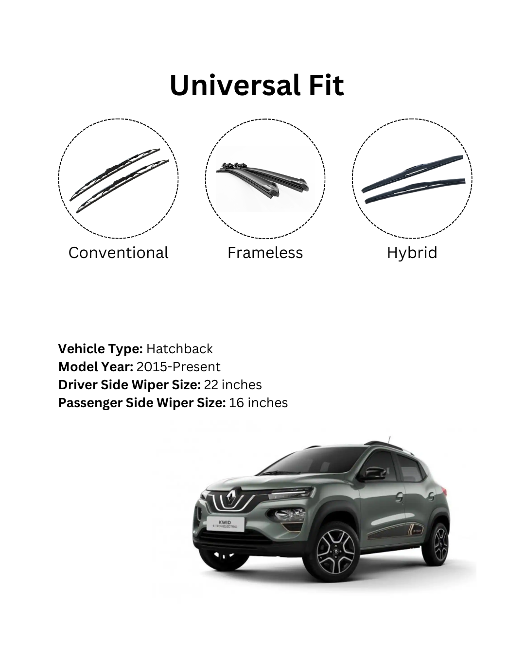 Renault Kwid Wiper Blades
