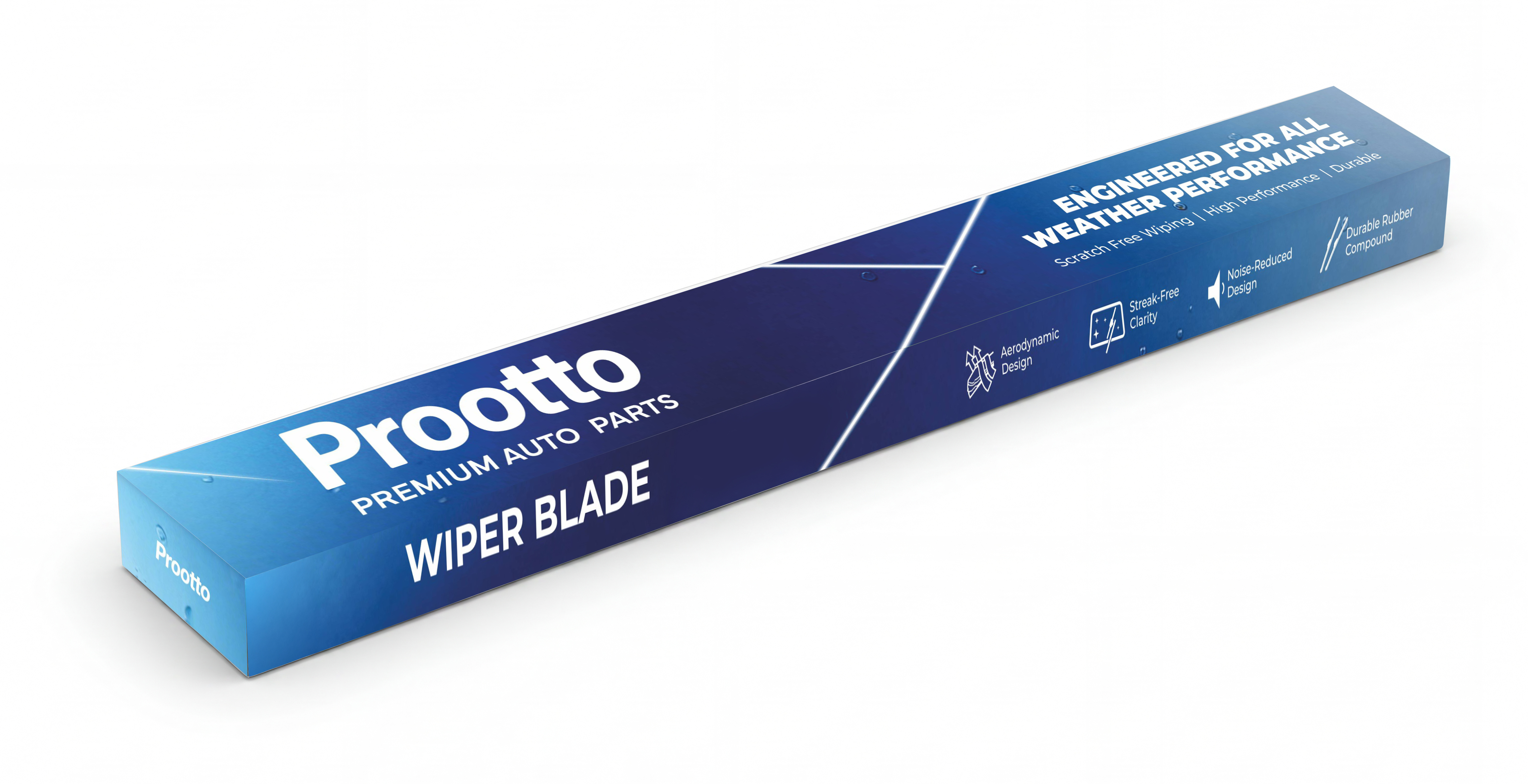 Prootto 16 Inch (400mm) Conventional Wiper Blade – U Hook Type | Smooth & Streak-Free Performance