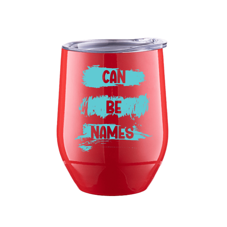 Stemless Wine Glass in Red or Stainless Steel and lid