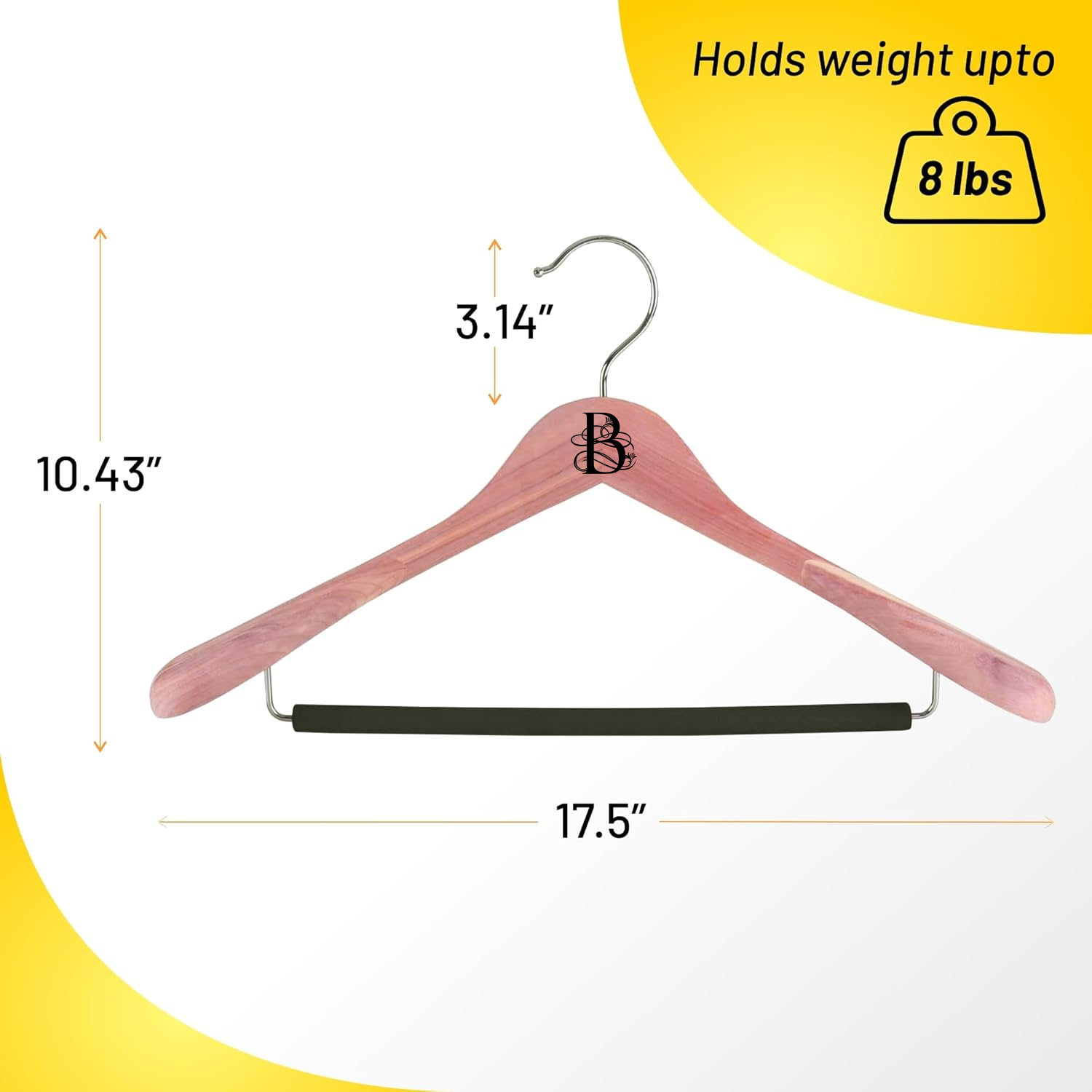 Cedar Clothes Hanger w/Monogram