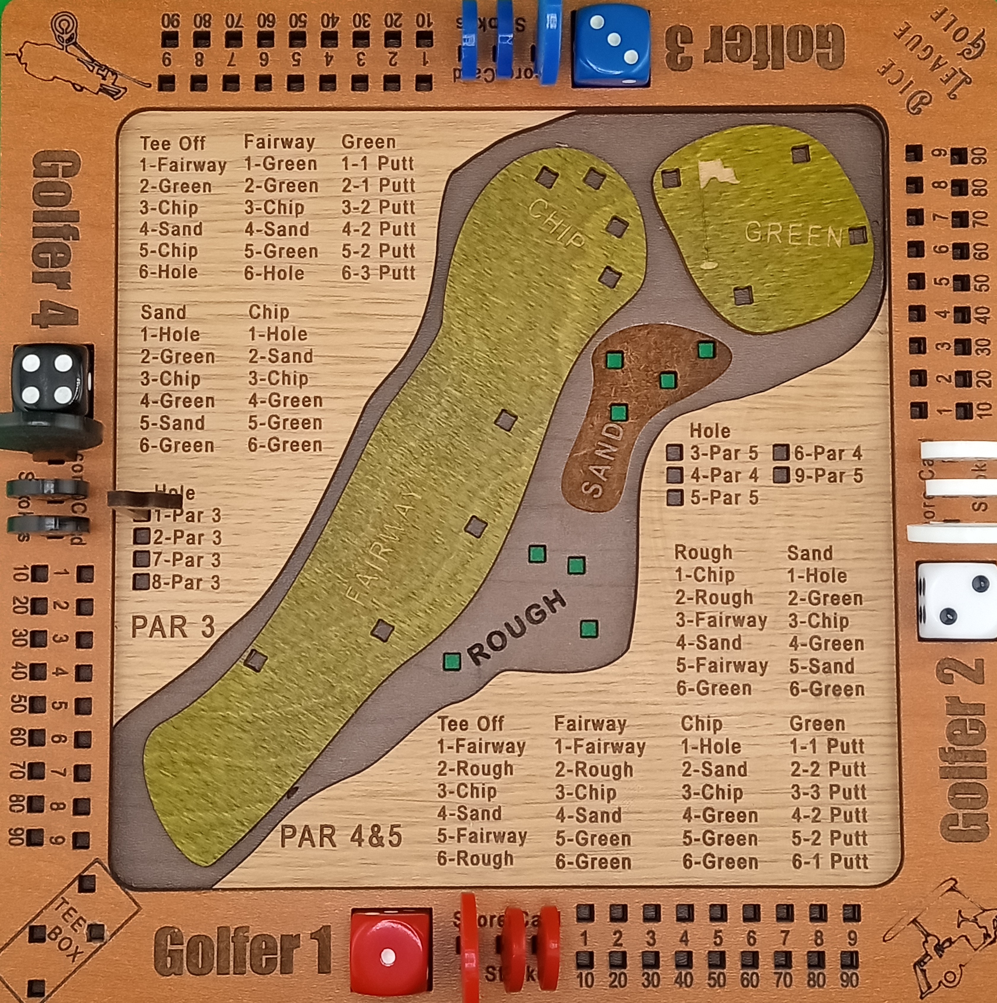 Tabletop Dice Golf Game 2 games in one