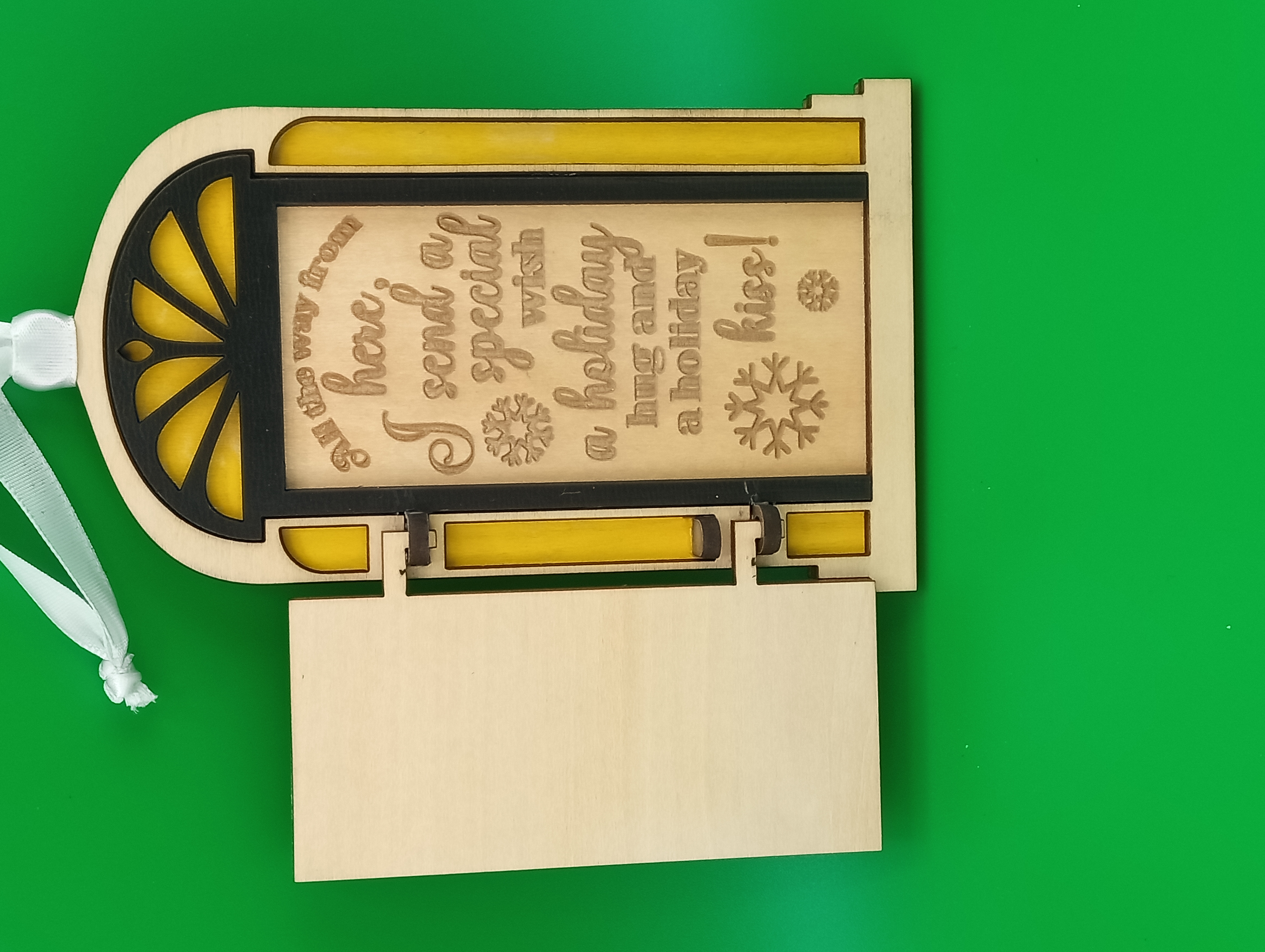 Christmas Door greetings ornament