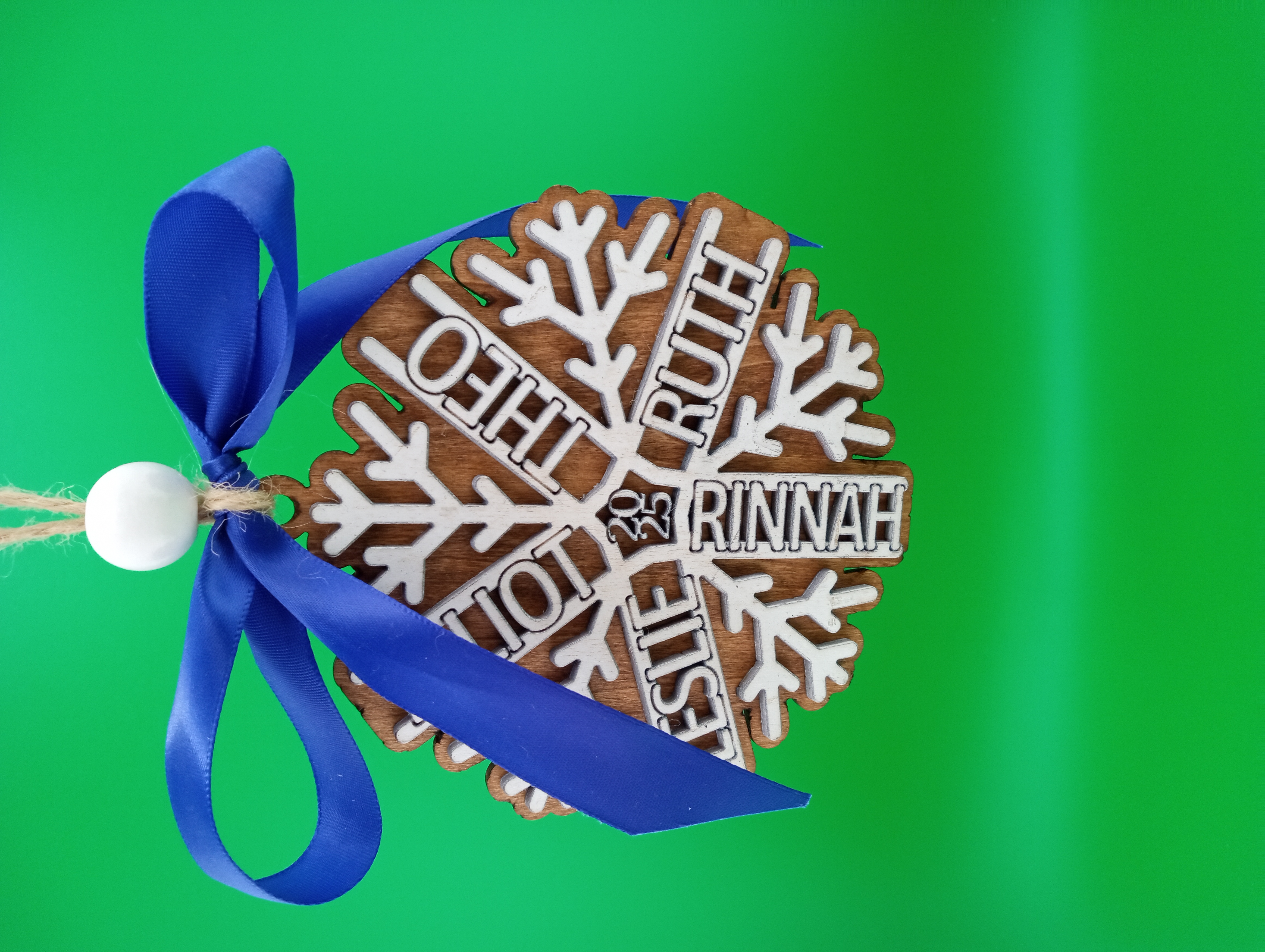 Custom Family Christmas SNOWFLAKE Ornament