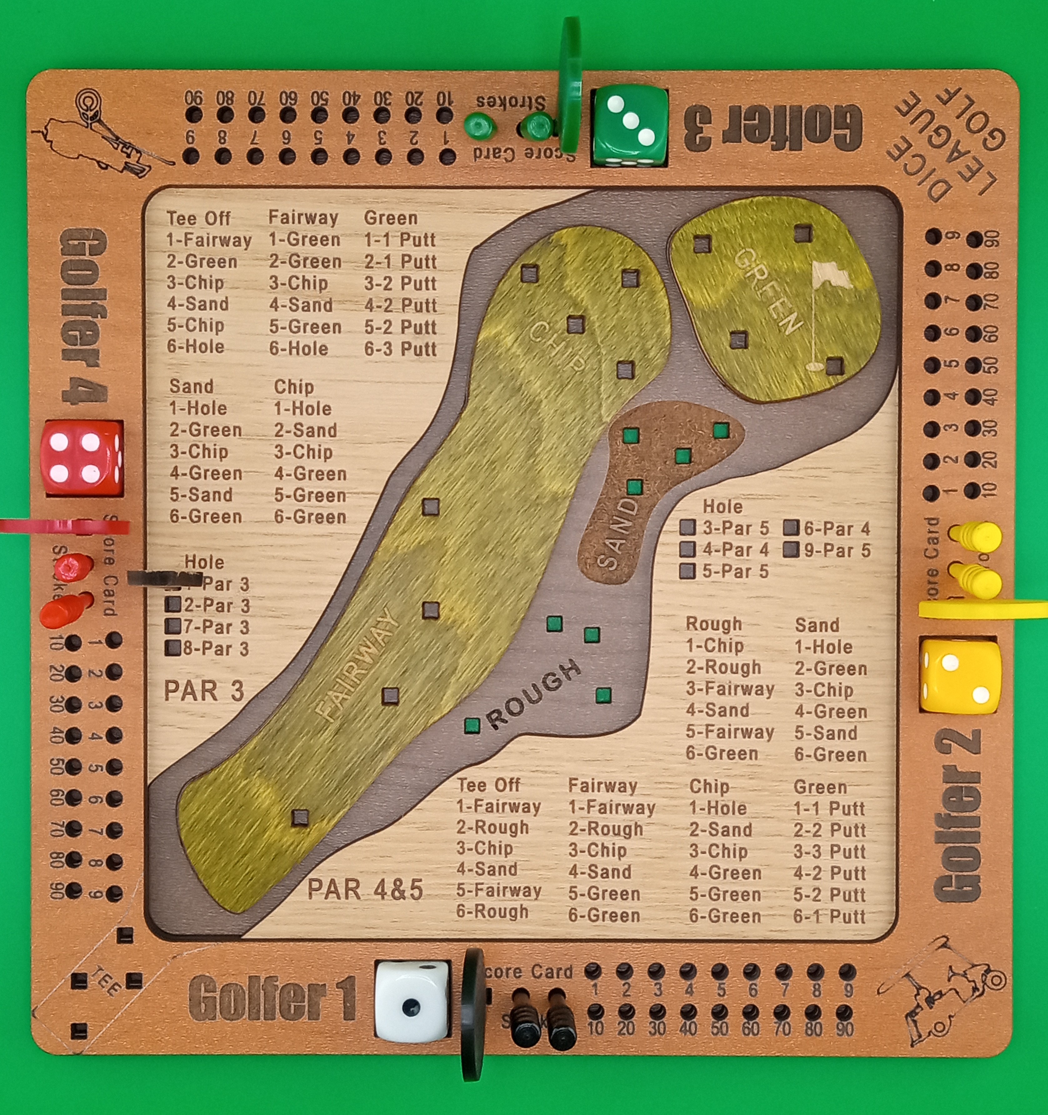 Tabletop Dice Golf Game 2 games in one